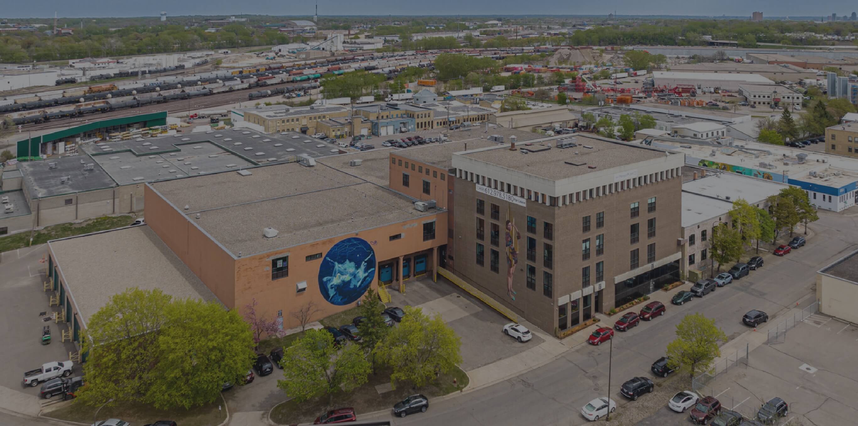 a shot from above of the hibar building