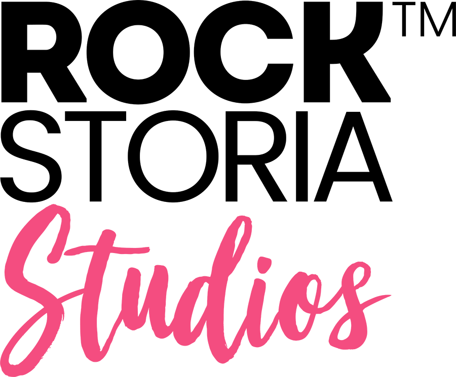 Rock Storia Studios logo with pink and black wavy design - featured tenant at TheWycliff.com